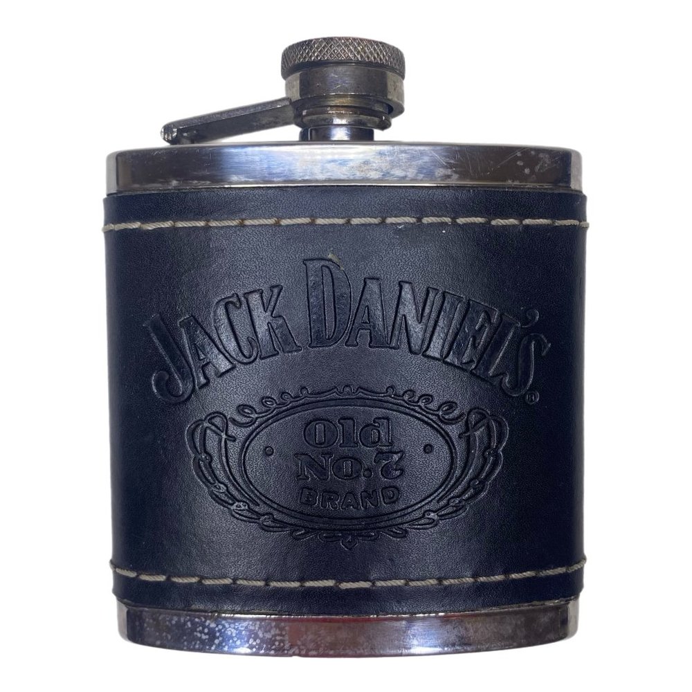 Vintage Jack Daniels Old No. 7 Brand Stainless Steel Flask 5 oz